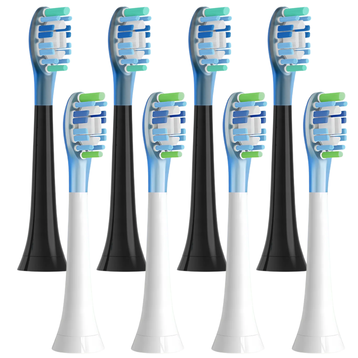 Sada 8 Kompatibilných Hlavíc Pre Zubné Kefky Philips Sonicare – YM9044 Black & White