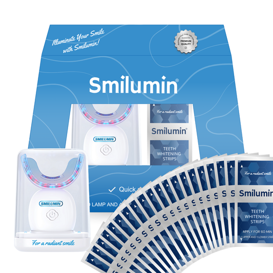 Smilumin – Komplekt hammaste hooldamiseks LED-valguse ja ribadega